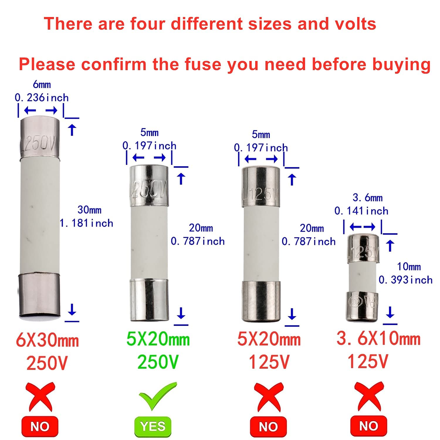 Amazon.co.jp: YOIILNZ(ヨイルンツ) T2.5AH250V セラミックヒューズ